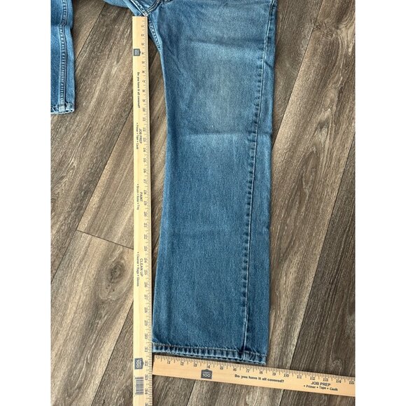 LEVI'S 505 STRAIGHT FIT MENS DENIM BLUE JEANS SIZE 36X34 TALL-LONG 100% COTTON - Picture 5 of 10